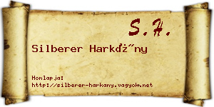 Silberer Harkány névjegykártya